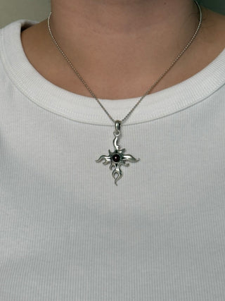 garnet burning star pendant