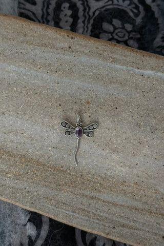 amethyst dragonfly pendant