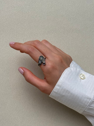 whimsi - goth inspired rainbow moonstone ring - Chula Co.