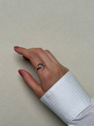 celestial moon and star ring
