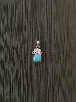 petite elephant turquoise pendant