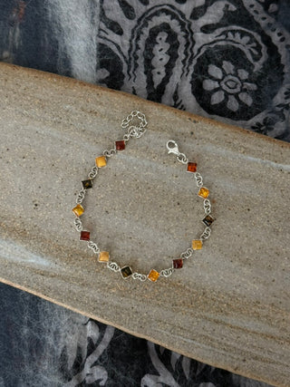 dainty multi-colored amber bracelet