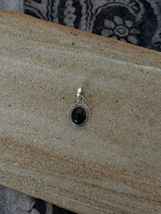 antique inspired black onyx pendant