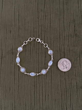 mixed - shaped rainbow moonstone bracelet - Chula Co.