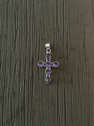 mystic topaz cross pendant