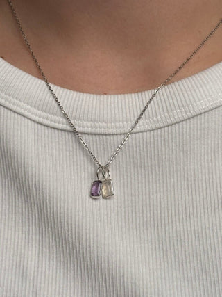 solo pendants (rainbow moonstone and amethyst) - Chula Co.