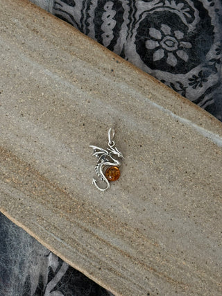 amber dragon pendant