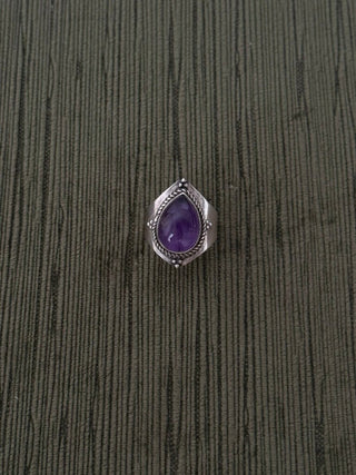 statement tear drop amethyst ring - Chula Co.
