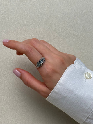 intricate rainbow moonstone ring - Chula Co.