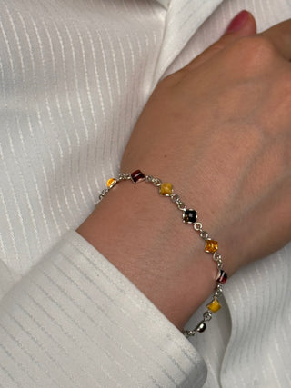 dainty multi-colored amber bracelet