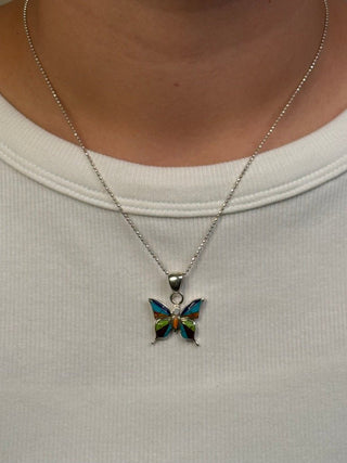multi-stone inlay butterfly pendant - Chula Co.