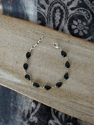 pear shaped onyx bracelet