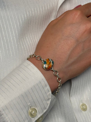 oyster copper turquoise bracelet