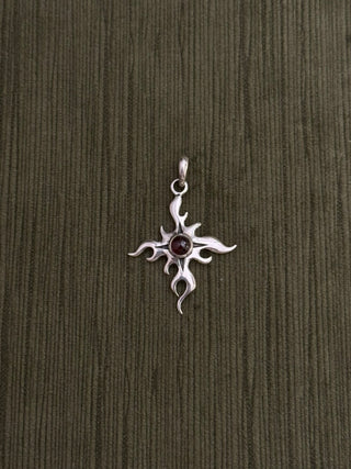 garnet burning star pendant