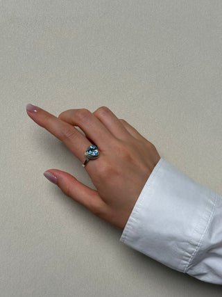 heart shaped blue topaz ring - Chula Co.