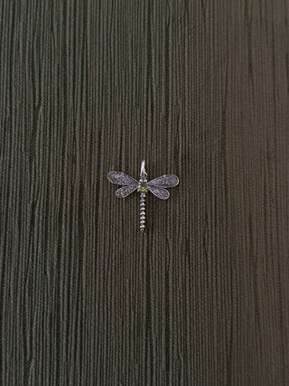 intricate peridot dragonfly pendant