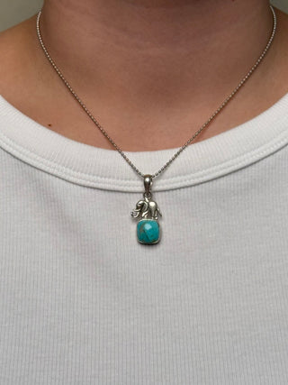 petite elephant turquoise pendant