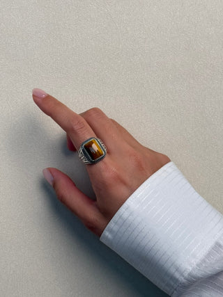 statement tiger's eye ring - Chula Co.
