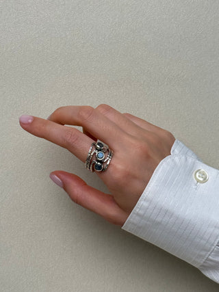 whimsy abstract labradorite trio ring - Chula Co.