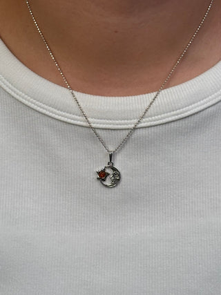 petite moon and star amber pendant - Chula Co.