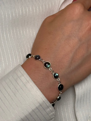 mixed round labradorite bracelet