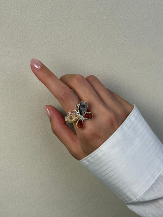 statement amber butterfly ring - Chula Co.