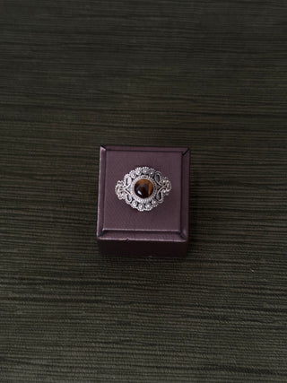 antique inspired tiger's eye ring