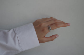 comedy + tragedy mask ring