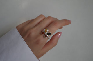 amber butterfly ring