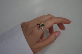 amber butterfly ring