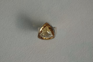 trillion cut citrine ring