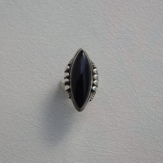 marquise shaped onyx ring