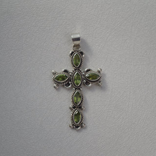 peridot cross pendant