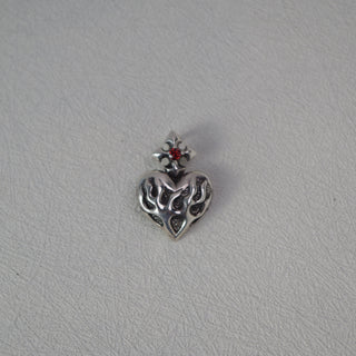 crowned flaming heart pendant