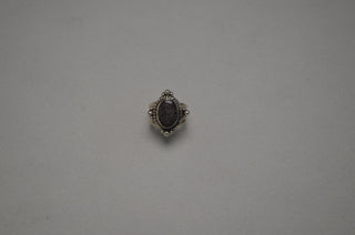 white fossilized "stingray coral" ring