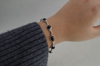 mixed shape onyx bracelet