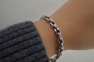engraved north star chain bracelet