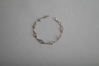 pear shaped rainbow moonstone bracelet