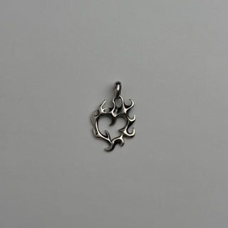 large flaming heart pendant