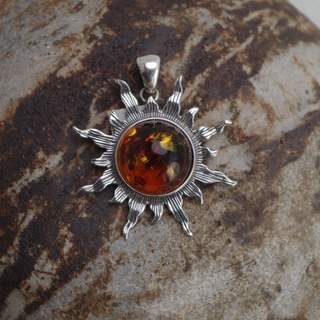 amber sun pendant