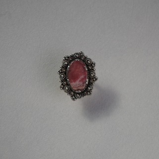 antique style rhodochrosite ring