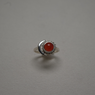 celestial moon + sun carnelian ring